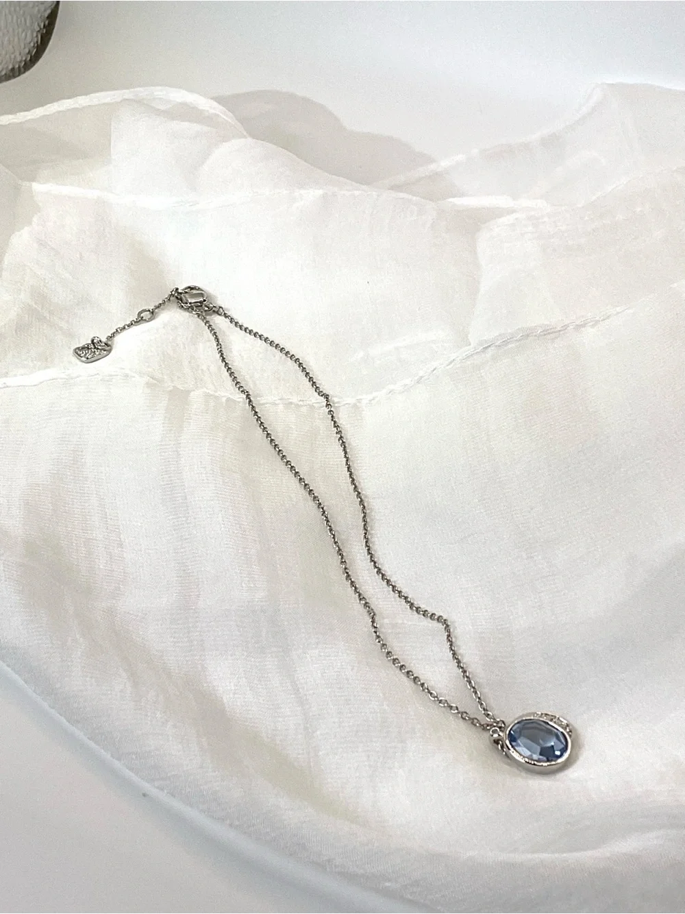 Swarovski Silver Sapphire Blue Pendant Necklace